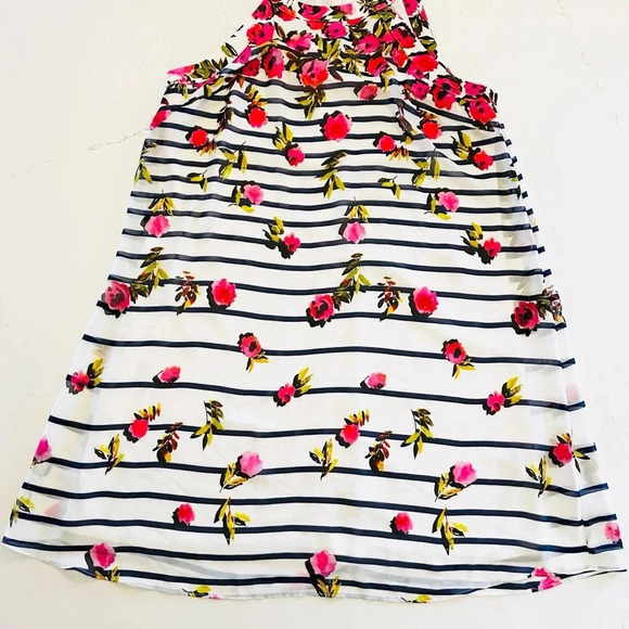 Betsy Johnson Sheer Flowy Floral Stripe Halter Dress | 14 - Picture 10 of 10